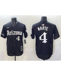 Men's Arizona Diamondbacks #4 Ketel Marte Black "Gothic Desert Fang Edition" Vapor Premier Limited Stitched Baseball Jersey