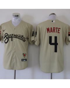 Men's Arizona Diamondbacks #4 Ketel Marte Cream Cool Base Stitched Baseball Jersey
