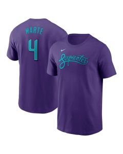Men's Arizona Diamondbacks #4 Ketel Marte Purple 2025 City Connect Name & Number T-Shirt (Purple)