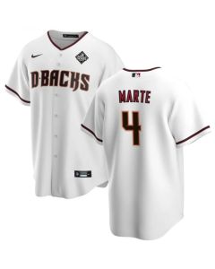 Men's Arizona Diamondbacks #4 Ketel Marte White 2023 World Series Cool Base Stitched Jersey
