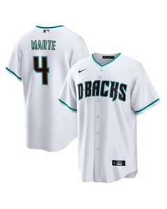 Men's Arizona Diamondbacks #4 Ketel Marte White Cool Base Stitched Baseball Jersey