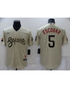 Men's Arizona Diamondbacks #5 Eduardo Escobar Cream Cool Base Stitched Jersey