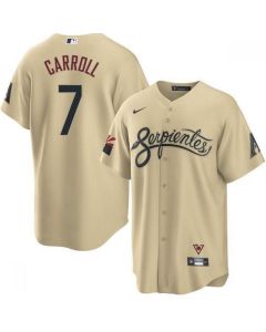 Men's Arizona Diamondbacks #7 Corbin Carroll 2021 Cream City Connect Cool Base Stitched Jersey