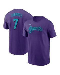 Men's Arizona Diamondbacks #7 Corbin Carroll Purple 2025 City Connect Name & Number T-Shirt
