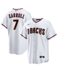 Men's Arizona Diamondbacks #7 Corbin Carroll White Cool Base Stitched Baseball Jersey