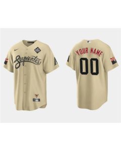 Men's Arizona Diamondbacks ACTIVE Player Custom Gold 2023 World Series City Connect Cool Base Stitched Baseball Jersey