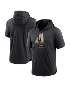 Men's Arizona Diamondbacks Black Short Sleeve Pullover Hoodie