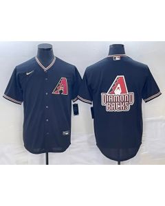 Men's Arizona Diamondbacks Black Team Big Logo Cool Base Stitched Baseball Jersey