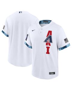 Men's Arizona Diamondbacks Blank 2021 White All-Star Cool Base Stitched MLB Jersey