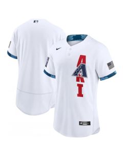 Men's Arizona Diamondbacks Blank 2021 White All-Star Flex Base Stitched MLB Jersey