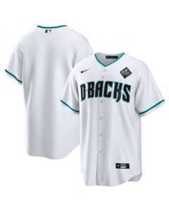 Men's Arizona Diamondbacks Blank White 2023 World Series Cool Base Stitched Baseball Jersey