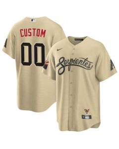 Men's Arizona Diamondbacks Customized 2021 Gold City Connect Cool Base Stitched Jersey