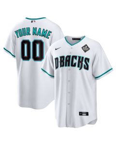Men's Arizona Diamondbacks Customized White 2023 World Series Cool Base Stitched Baseball Jersey
