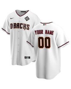 Men's Arizona Diamondbacks Customized White 2023 World Series Home Cool Base Stitched Baseball Jersey