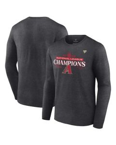 Men's Arizona Diamondbacks Heather Charcoal 2023 National League Champions Locker Room Long Sleeve T-Shirt