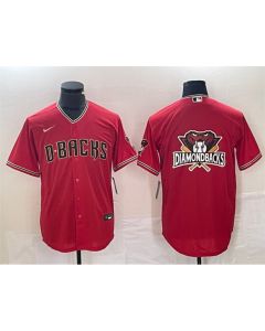 Men's Arizona Diamondbacks Red Team Big Logo Cool Base Stitched Baseball Jersey (Style 2)