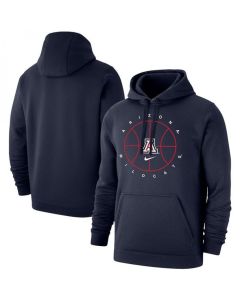 Men's Arizona Wildcats Navy Basketball Icon Club Fleece Pullover Hoodie