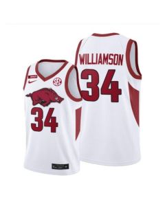 Men's Arkansas Razorbacks Customized 2021 White Stitched Jersey
