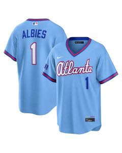 Men's Atlanta Braves #1 Ozzie Albies Powder Blue 2026 City Connect Stitched Jersey