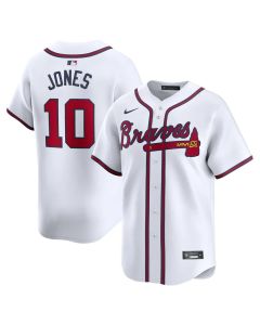 Men's Atlanta Braves #10 Chipper Jones White Home Replica Jersey