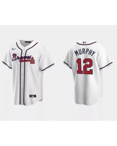Men's Atlanta Braves #12 Sean Murphy White Cool Base Stitched Baseball Jersey