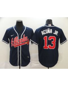 Men's Atlanta Braves #13 Ronald Acuna Jr 2020 Navy Cool Base Stitched MLB Jersey