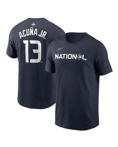 Men's Atlanta Braves #13 Ronald Acuna Jr. Navy 2023 All-star Name & Number T-Shirt