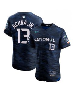 Men's Atlanta Braves #13 Ronald Acuna Jr. Royal 2023 All-star Flex Base Stitched Jersey