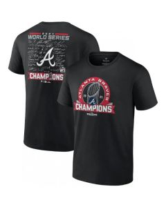 Men's Atlanta Braves 2021 Black World Series Champions Dream Team Roster Tri-Blend T-Shirt