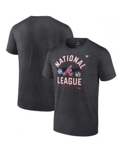 Men's Atlanta Braves 2021 Heathered Charcoal National League Champions Locker Room T-Shirt