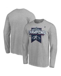 Men's Atlanta Braves 2021 Heathered Gray World Series Champions Locker Room Long Sleeve T-Shirt