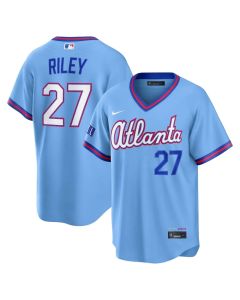 Men's Atlanta Braves #27 Austin Riley Powder Blue 2026 City Connect Stitched Jersey