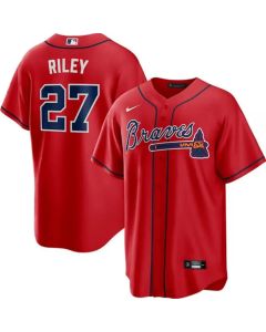 Men's Atlanta Braves #27 Austin Riley Red Home Replica Player Jersey (Red)