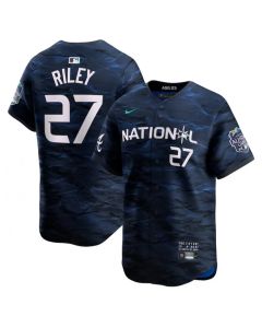 Men's Atlanta Braves #27 Austin Riley Royal 2023 All-star Cool Base Stitched Baseball Jersey