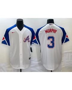 Men's Atlanta Braves #3 Dale Murphy White 2023 City Connect Cool Base Stitched Baseball Jersey
