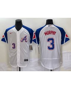 Men's Atlanta Braves #3 Dale Murphy White 2023 City Connect Flex Base Stitched Jersey