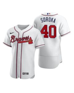 Men's Atlanta Braves #40 Mike Soroka 2020 White Flex Base Stitched Jersey