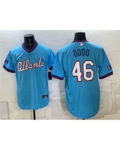 Men's Atlanta Braves #46 Dylan Dodd Blue 2026 City Connect Stadium Stitched Baseball Jersey