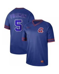 Men's Atlanta Braves #5 Freddie Freeman Blue Cooperstown Collection Legend Stitched MLB Jersey
