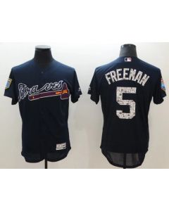 Men's Atlanta Braves #5 Freddie Freeman Navy 2018 Spring Training Flexbase Stitched MLB Jersey