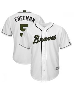 Men's Atlanta Braves #5 Freddie Freeman White 2018 Memorial Day Cool Base Stitched MLB Jersey