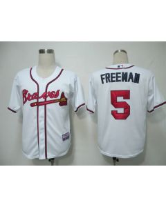 Men's Atlanta Braves #5 Freddie Freeman White Cool Base Stitched MLB Jersey (Style 2)
