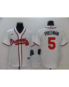 Men's Atlanta Braves #5 Freddie Freeman White Cool Base Stitched MLB Jersey (White)