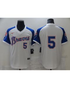 Men's Atlanta Braves #5 Freddie Freeman White Cool Base Stitched MLB Jersey