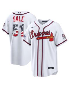 Men's Atlanta Braves #51 Chris Sale Nike White 2026 All-Star Edition Stars & Stripes Stadium Jersey (White)