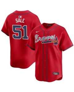 Men's Atlanta Braves #51 Chris Sale Red Home Replica Jersey