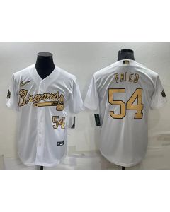 Men's Atlanta Braves #54 Max Fried 2022 All-Star White Cool Base Stitched Baseball Jersey (White)