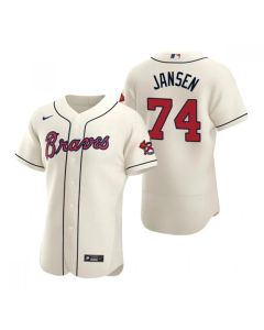 Men's Atlanta Braves #74 Kenley Jansen Cream Flex Base Stitched Baseball Jersey