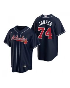 Men's Atlanta Braves #74 Kenley Jansen Navy Cool Base Stitched Baseball Jersey