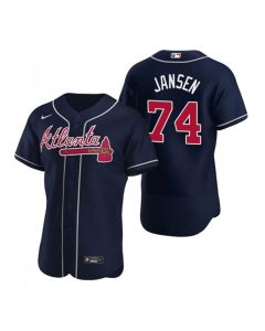 Men's Atlanta Braves #74 Kenley Jansen Navy Flex Base Stitched Baseball Jersey (Navy)